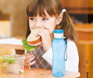 Female student eating a sandwich